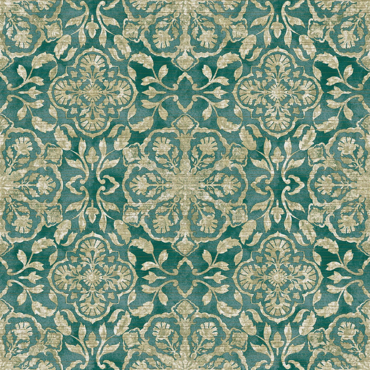 Galerie DWP0353-05 Elegance Floral Stripe Green Wallpaper DWP0353-05 Green Wallpaper