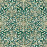 Galerie DWP0353-05 Elegance Floral Stripe Green Wallpaper DWP0353-05 Green Wallpaper