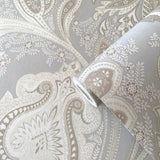 Galerie DWP0355-04 Elegance Paisley Silver Grey Wallpaper DWP0355-04 Silver Grey Wallpaper