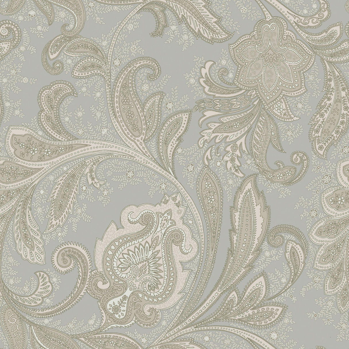 Galerie DWP0355-04 Elegance Paisley Silver Grey Wallpaper DWP0355-04 Silver Grey Wallpaper