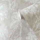 Galerie DWP0361-06 Zen Floating Foliage Silver Grey Wallpaper DWP0361-06 Silver Grey Wallpaper