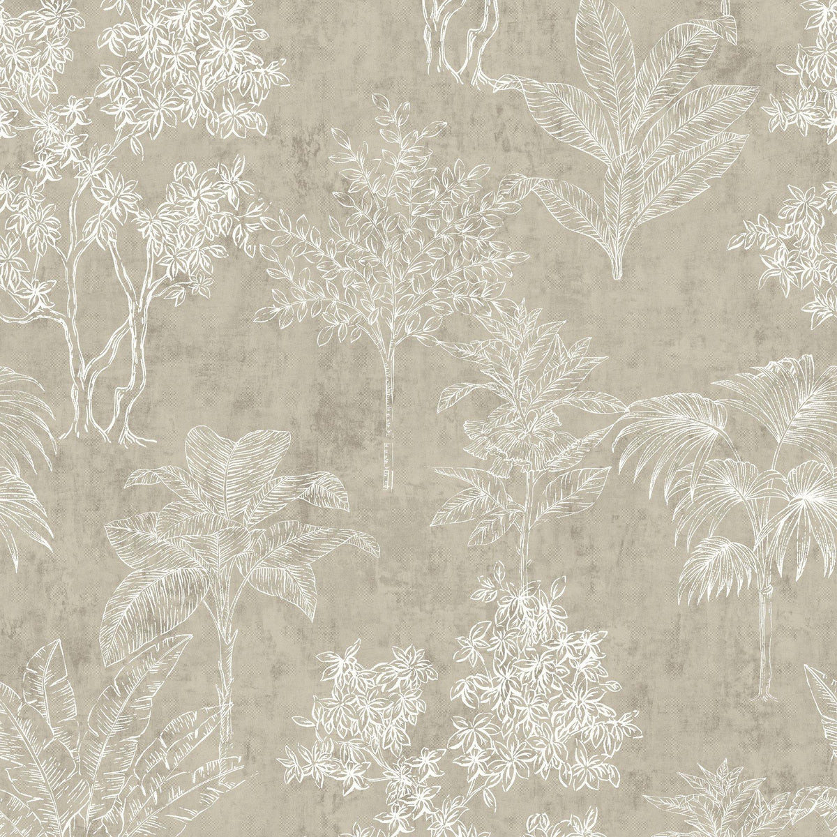 Galerie DWP0361-06 Zen Floating Foliage Silver Grey Wallpaper DWP0361-06 Silver Grey Wallpaper