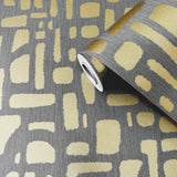 Galerie DWP0364-03 Zen Chunky Geo Gold Wallpaper DWP0364-03 Gold Wallpaper
