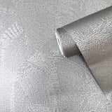 Galerie DWP0366-07 Zen Plaster Fan Silver Grey Wallpaper DWP0366-07 Silver Grey Wallpaper