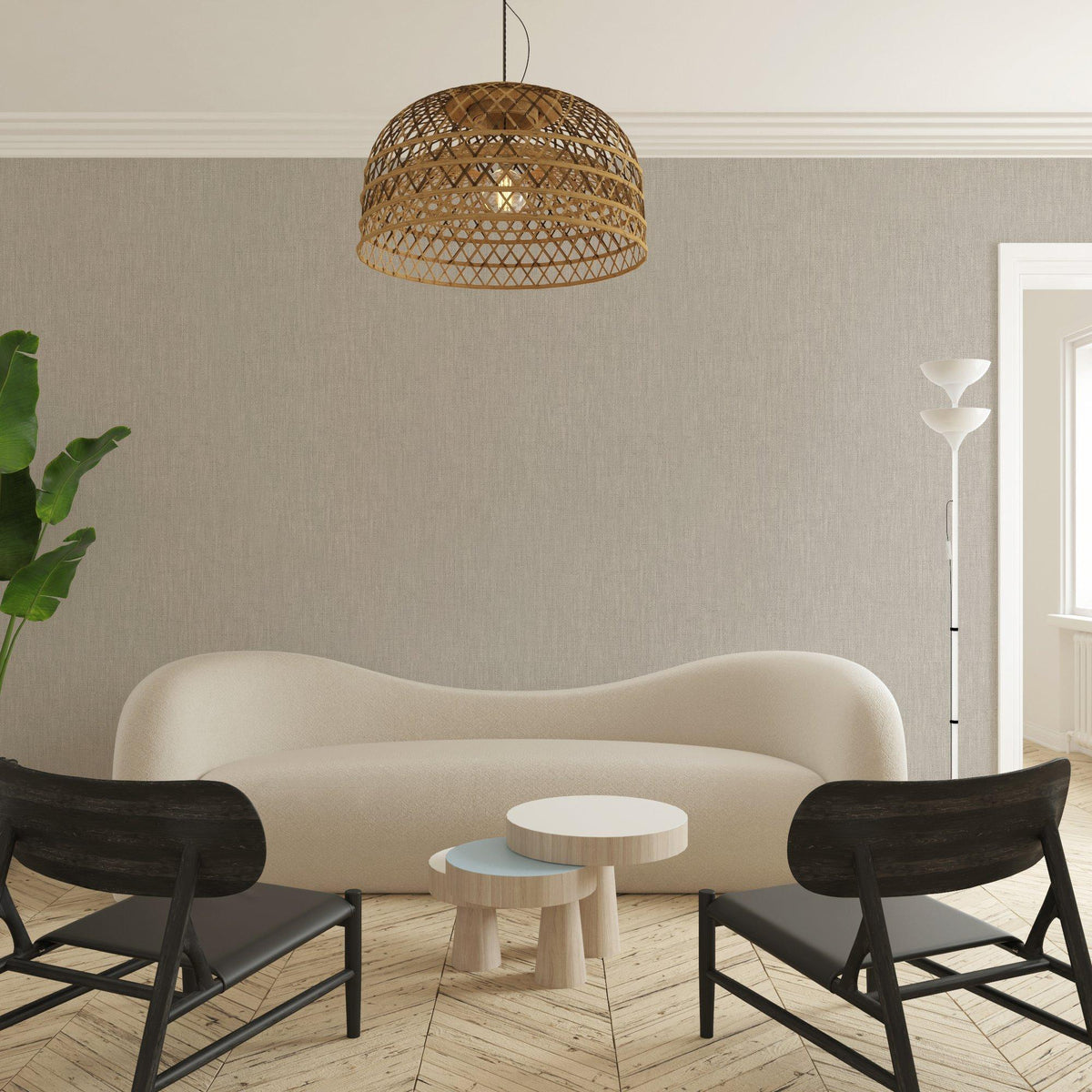 Galerie EN3332914 Eden Linen Silver Grey Wallpaper EN3332914 Silver Grey Wallpaper