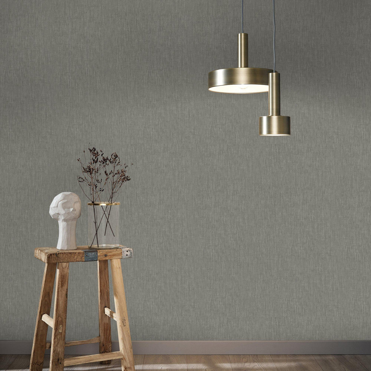 Galerie EN3333014 Eden Linen Silver Grey Wallpaper EN3333014 Silver Grey Wallpaper