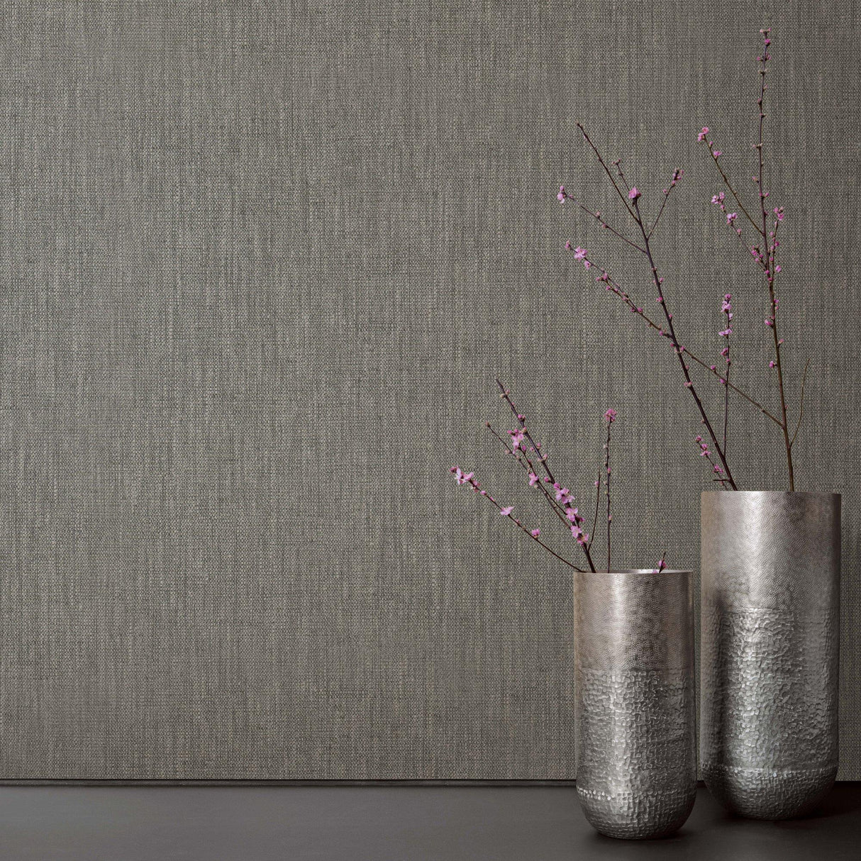 Galerie EN3333014 Eden Linen Silver Grey Wallpaper EN3333014 Silver Grey Wallpaper