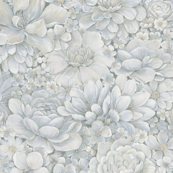 Galerie EN3395314 Floral Texture Silver Grey Wallpaper