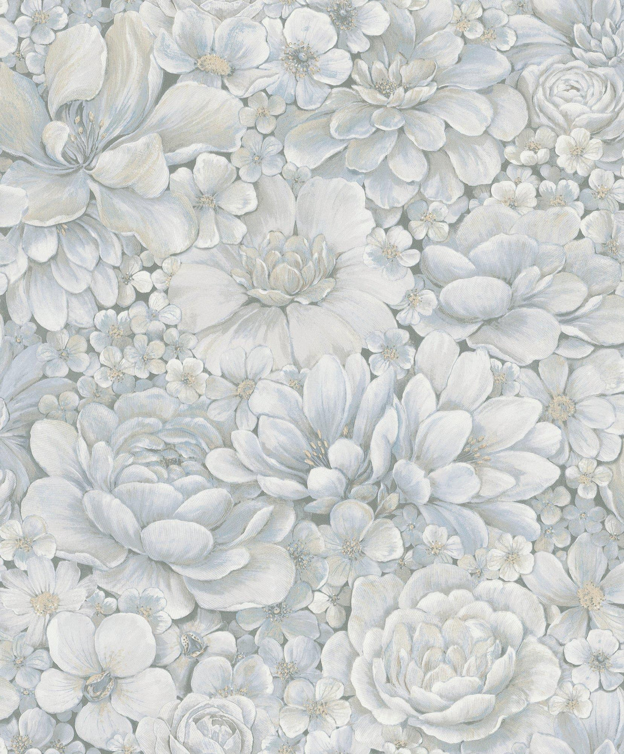 Galerie EN3395314 Eden Floral Texture Silver Grey Wallpaper EN3395314 Silver Grey Wallpaper