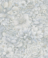 Galerie EN3395314 Eden Floral Texture Silver Grey Wallpaper EN3395314 Silver Grey Wallpaper