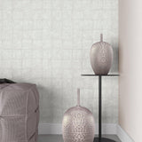 Galerie EN3397014 Eden Tile Silver Grey Wallpaper EN3397014 Silver Grey Wallpaper