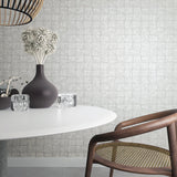 Galerie EN3397114 Eden Tile Silver Grey Wallpaper EN3397114 Silver Grey Wallpaper