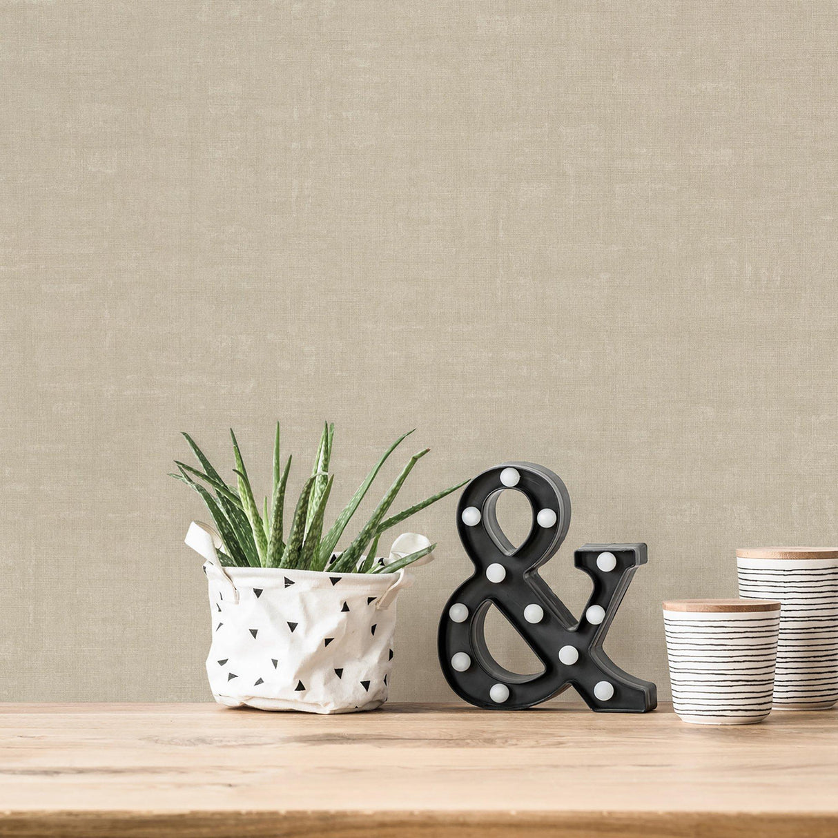Galerie FS72019 Fusion Linen Effect Textured Beige Wallpaper FS72019 Beige Wallpaper