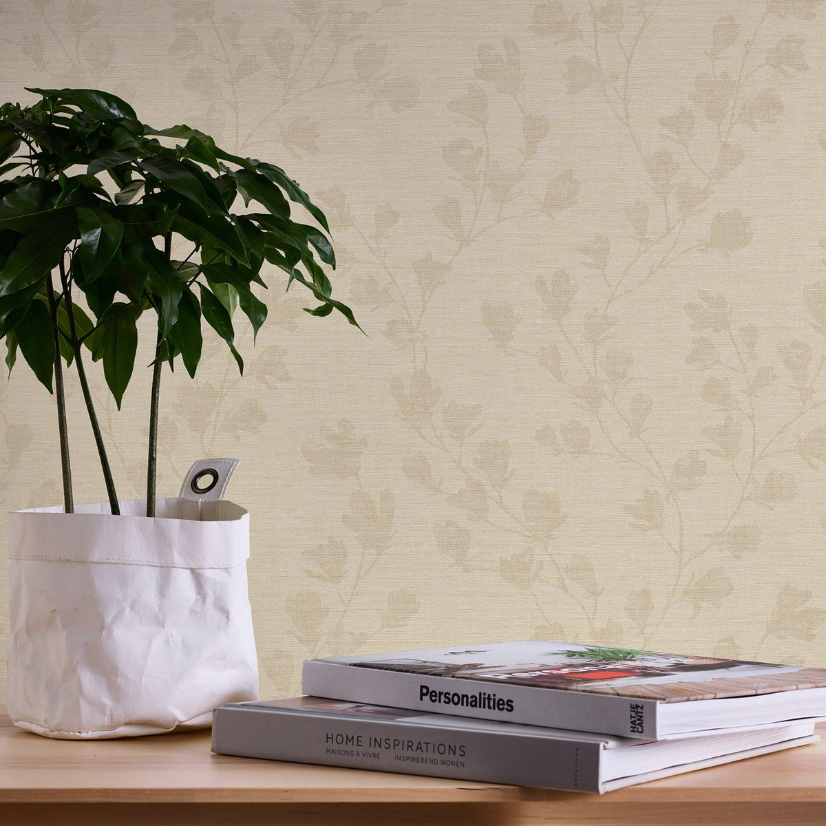 Galerie FS72035 Fusion Floral Trail Motif Beige Wallpaper FS72035 Beige Wallpaper