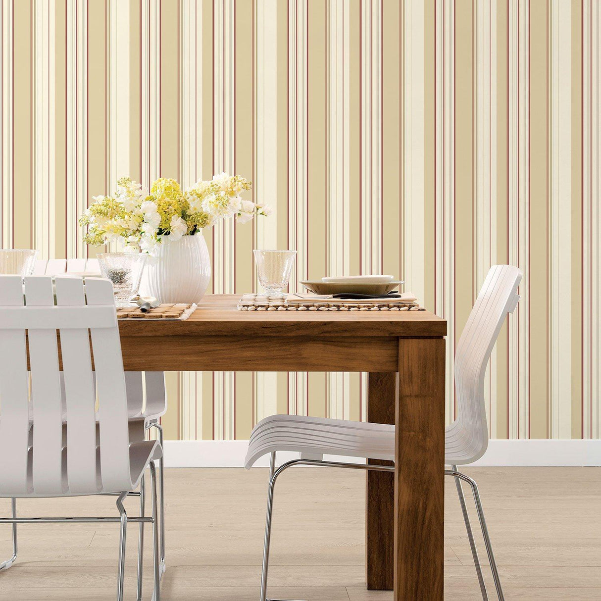 Galerie G12107 Kitchen Recipes Stripe Beige Wallpaper G12107 Beige Wallpaper