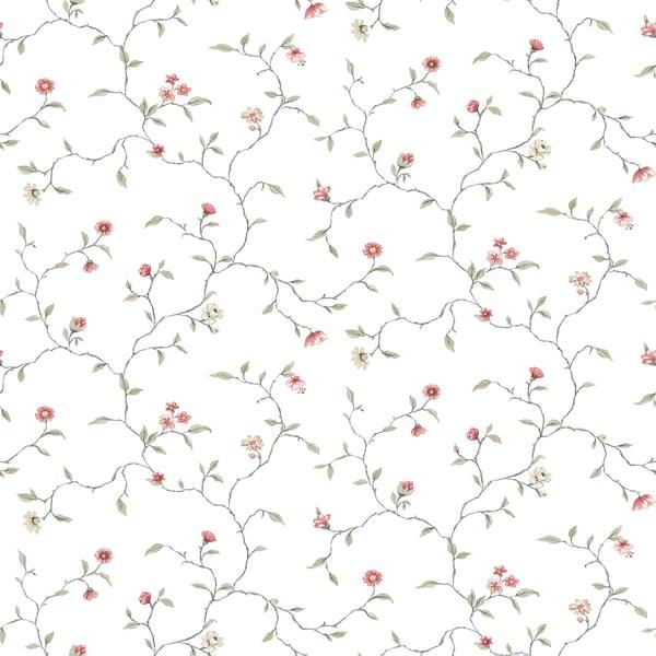 Galerie G12262 Floral White Wallpaper