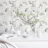 Galerie G12286 Kitchen Recipes Novelty Silver Grey Wallpaper G12286 Silver Grey Wallpaper