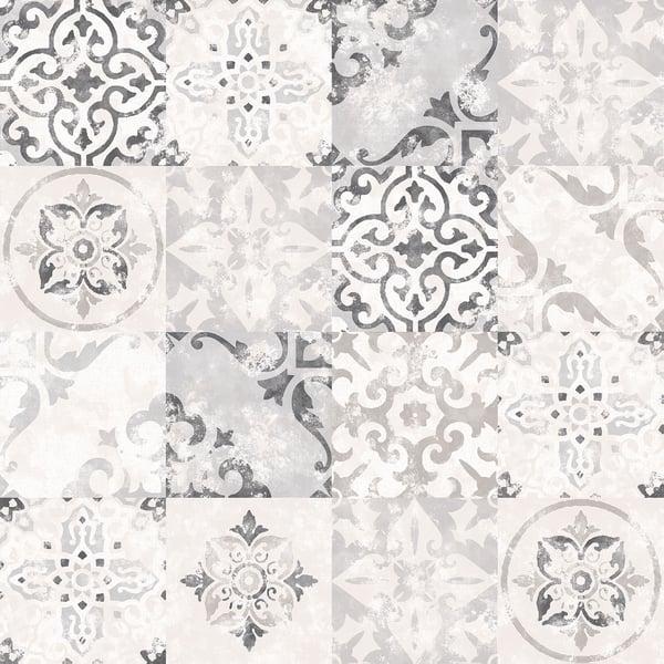 Galerie G12290 Tile Brick Stone Silver Grey Wallpaper