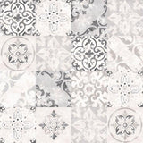 Galerie G12290 Tile Brick Stone Silver Grey Wallpaper