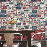 Galerie G12299 Kitchen Recipes Novelty Blue Wallpaper G12299 Blue Wallpaper