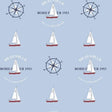 Galerie G23037 Deauville Boat Motif Blue Wallpaper