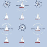 Galerie G23037 Deauville 2 Deauville Boat Motif Blue Wallpaper G23037 Blue Wallpaper