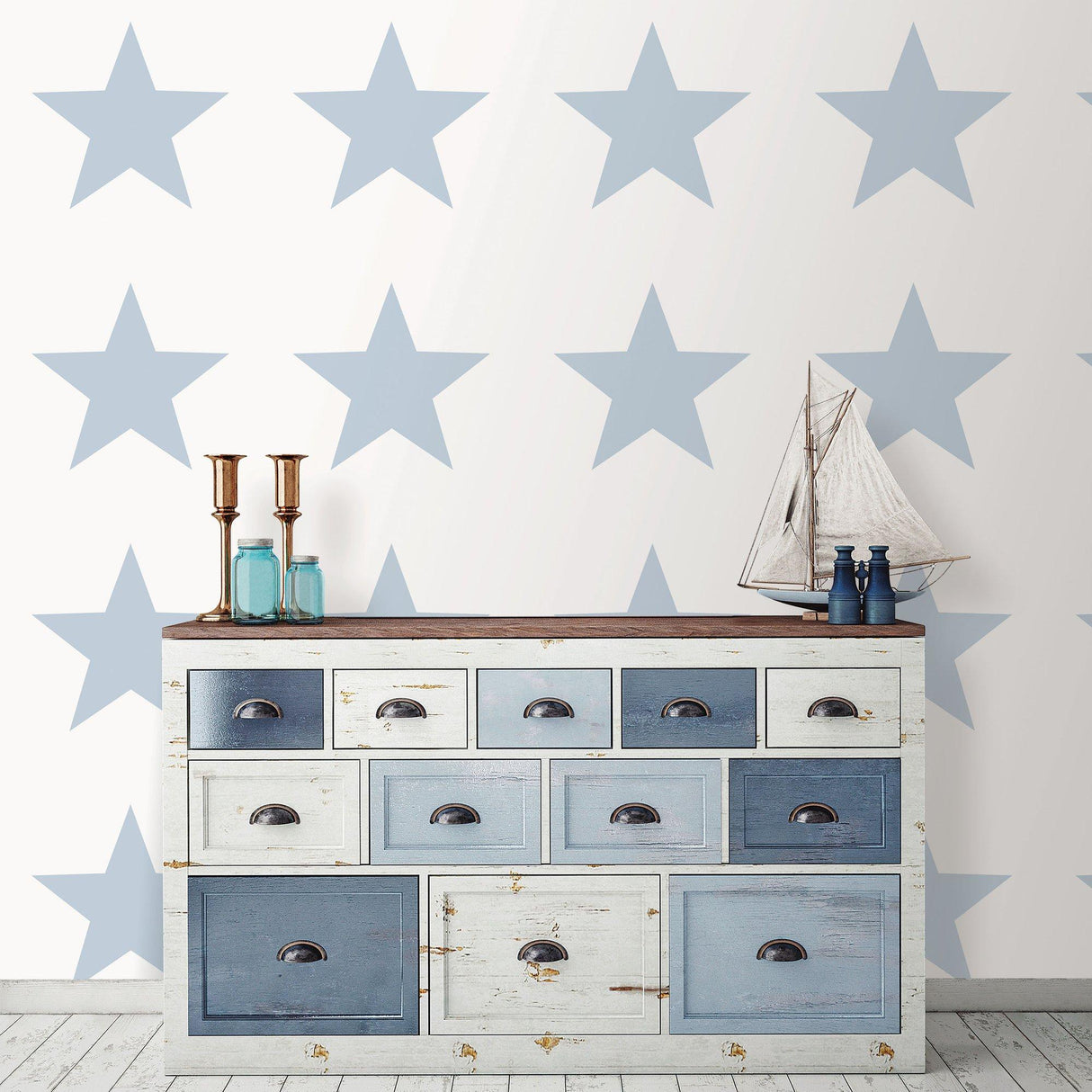 Galerie G23318 Deauville 2 Big Star Blue Wallpaper G23318 Blue Wallpaper