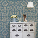 Galerie G34111 Nordic Elements Damask Blue Wallpaper G34111 Blue Wallpaper