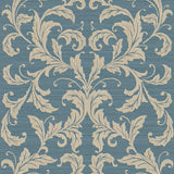 Galerie G34111 Nordic Elements Damask Blue Wallpaper G34111 Blue Wallpaper