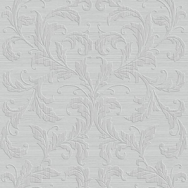 Galerie G34115 Damask Silver Grey Wallpaper