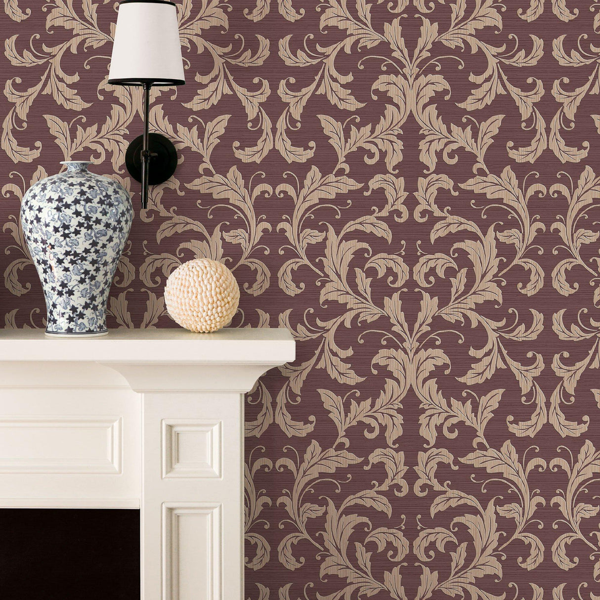 Galerie G34116 Nordic Elements Damask Red Wallpaper G34116 Red Wallpaper