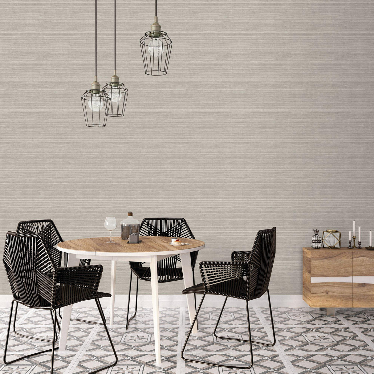 Galerie G45420 Just Kitchens Grasscloth Silver Grey Wallpaper G45420 Silver Grey Wallpaper