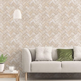 Galerie G45429 Just Kitchens Herringbone Brick Beige Wallpaper G45429 Beige Wallpaper