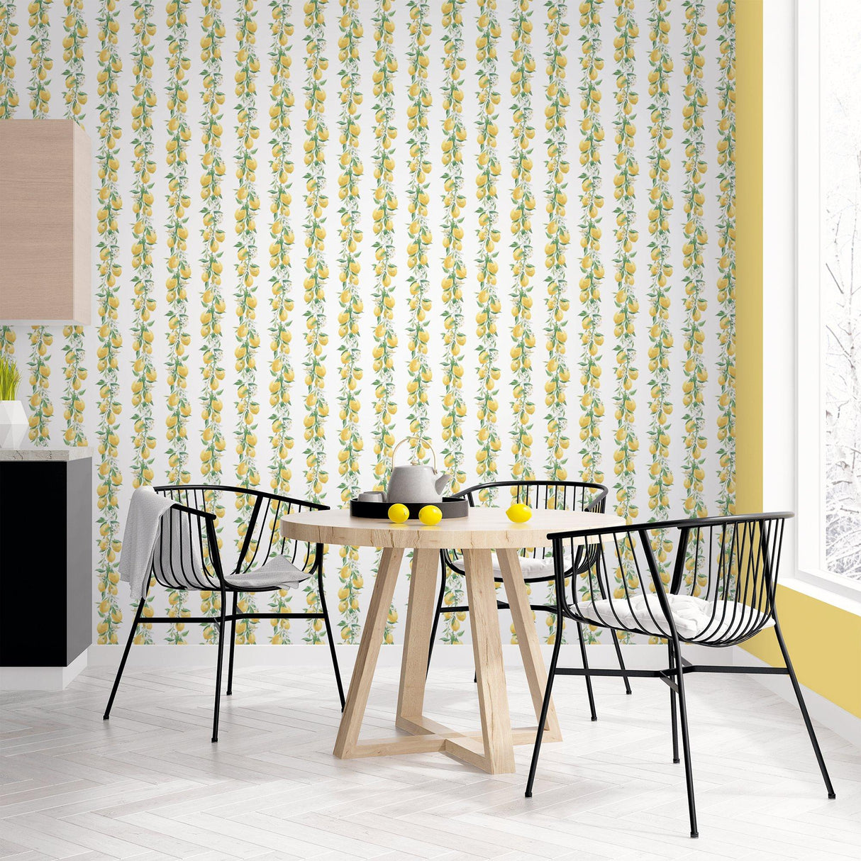 Galerie G45441 Just Kitchens Lemon Stripe Yellow Wallpaper G45441 Yellow Wallpaper