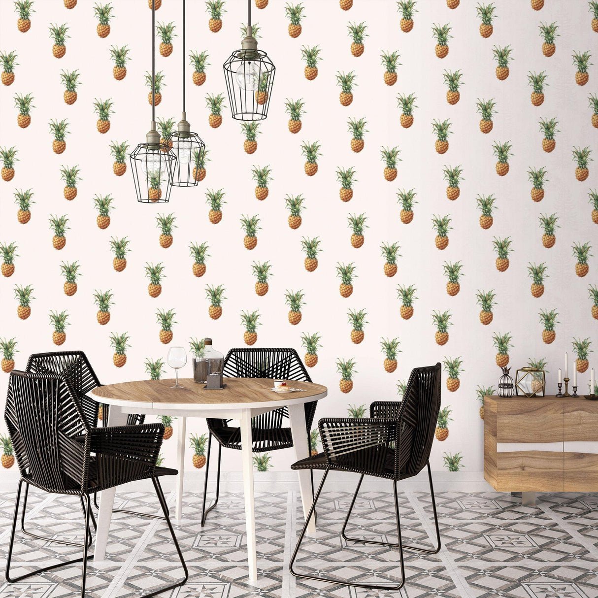 Galerie G45453 Just Kitchens Pineapples Yellow Wallpaper G45453 Yellow Wallpaper
