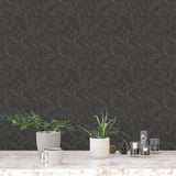Galerie G56159 Nordic Elements Plain Texture Black Wallpaper G56159 Black Wallpaper