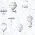 Galerie G56202 Air Ships Silver Grey Wallpaper