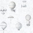 Galerie G56202 Nostalgie Air Ships Silver Grey Wallpaper G56202 Silver Grey Wallpaper