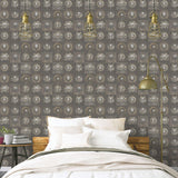 Galerie G56229 Nostalgie Industrial Tiles Bronze Brown Wallpaper G56229 Bronze Brown Wallpaper