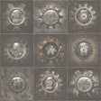 Galerie G56229 Nostalgie Industrial Tiles Bronze Brown Wallpaper G56229 Bronze Brown Wallpaper