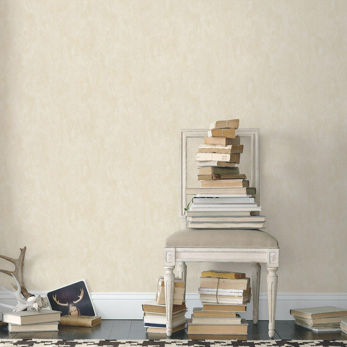 Galerie G56238 Nostalgie Plain texture Cream Wallpaper G56238 Cream Wallpaper