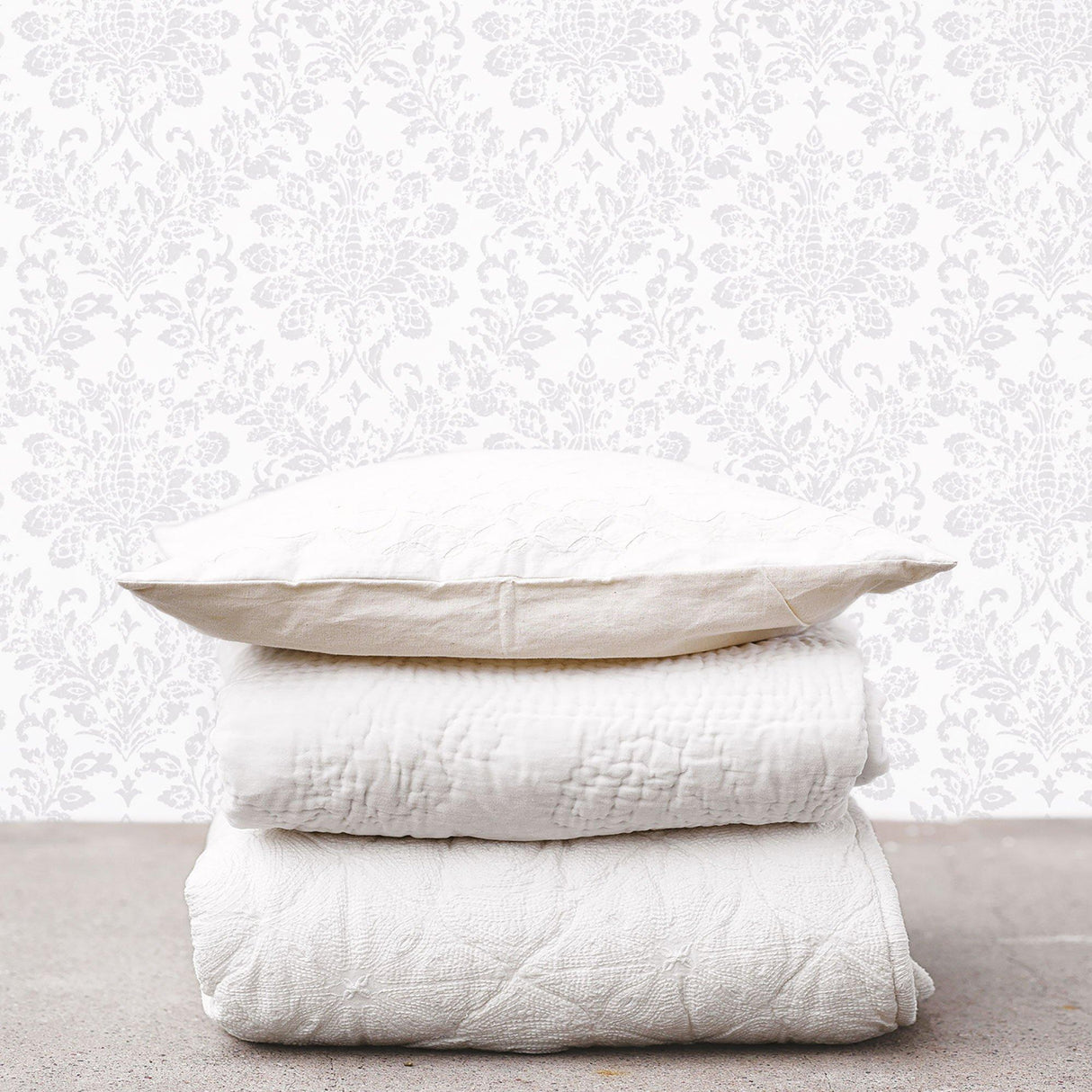 Galerie G56256 Nordic Elements Damask Silver Grey Wallpaper G56256 Silver Grey Wallpaper