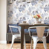 Galerie G56264 Nordic Elements Floral Blue Wallpaper G56264 Blue Wallpaper