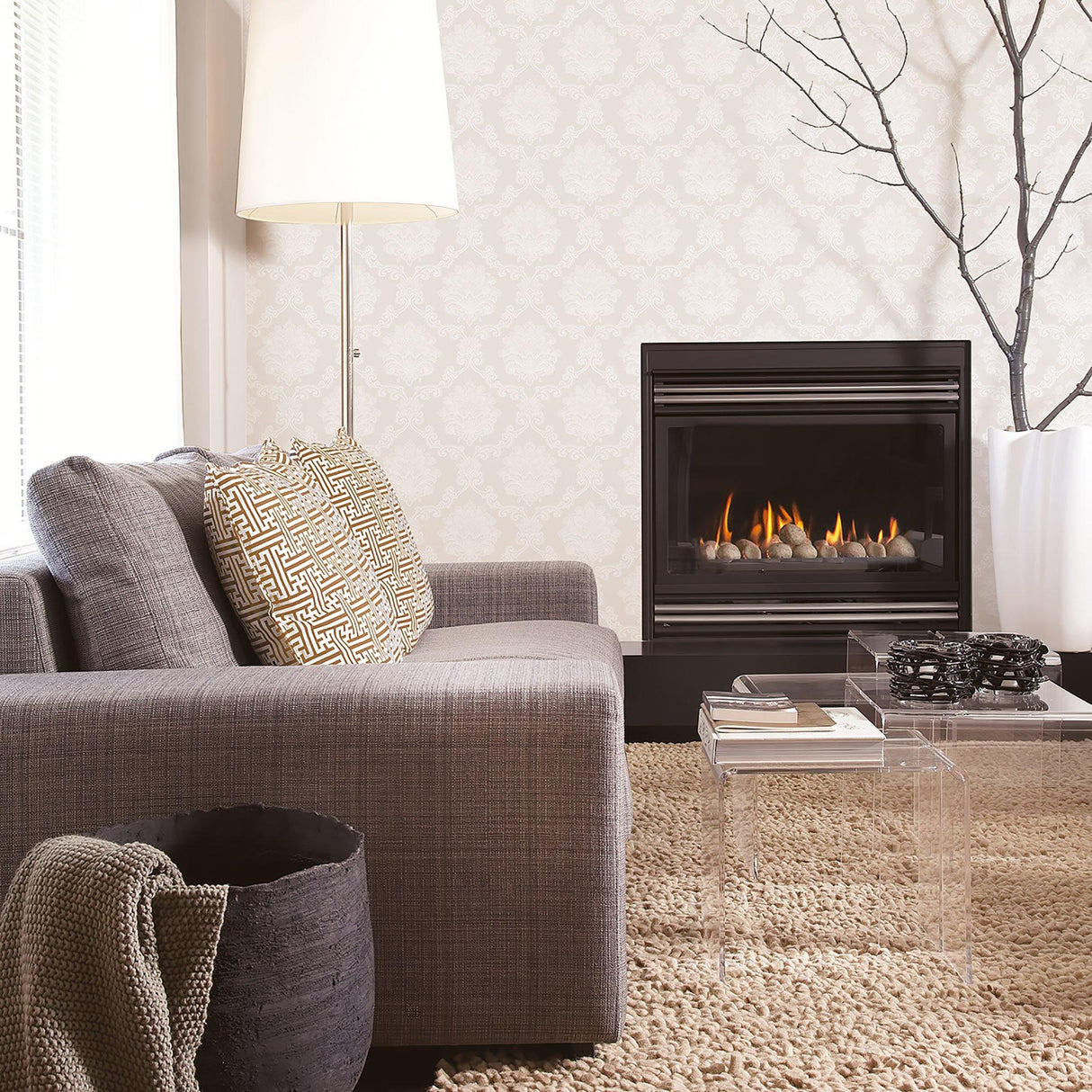 Galerie G56275 Nordic Elements Damask Cream Wallpaper G56275 Cream Wallpaper