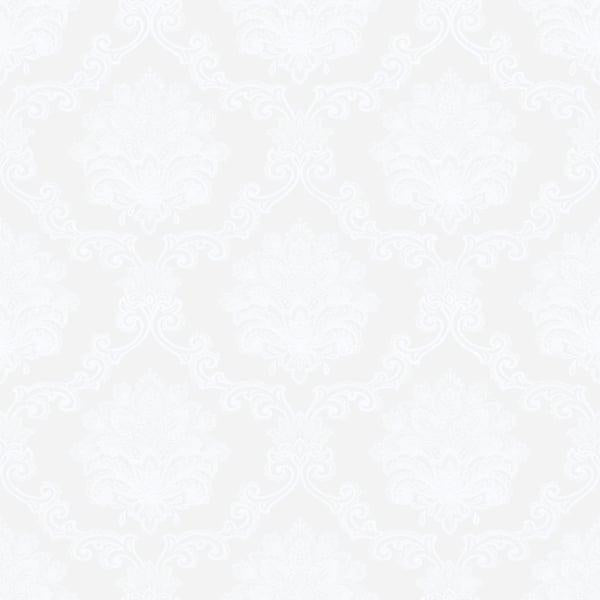 Galerie G56276 Damask White Wallpaper
