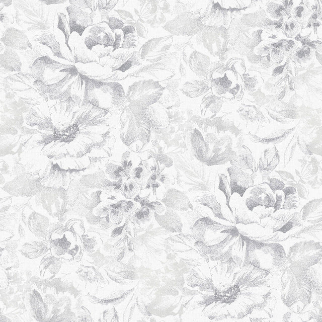 Galerie G56299 Nordic Elements Floral Silver Grey Wallpaper G56299 Silver Grey Wallpaper