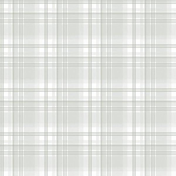 Galerie G56307 Check Plaid Silver Grey Wallpaper