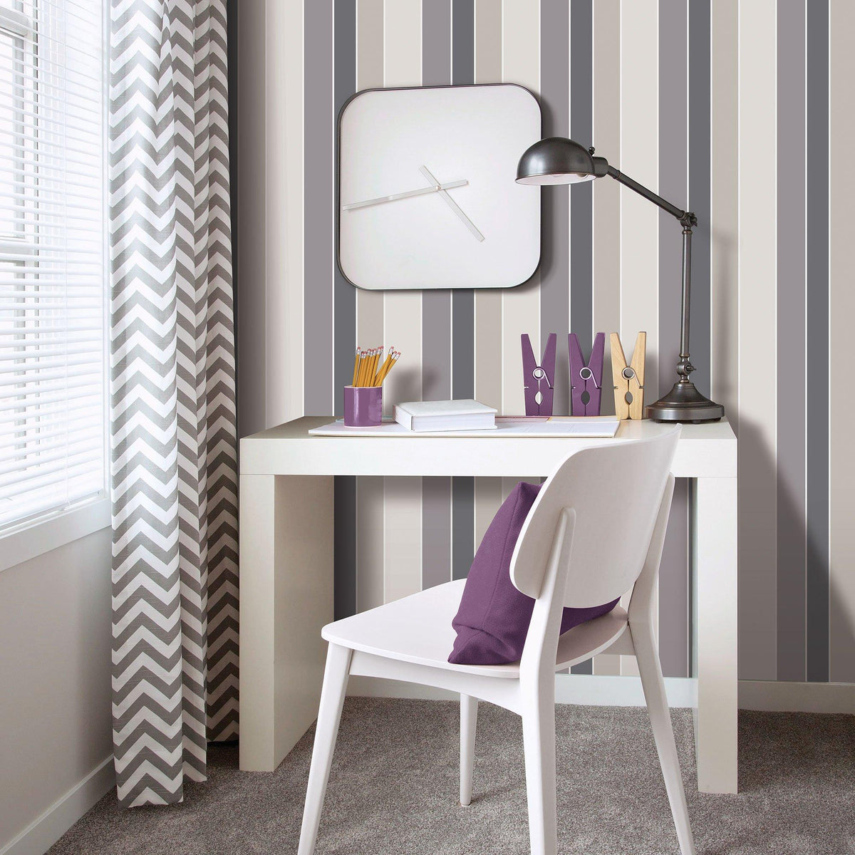 Galerie G56320 Nordic Elements Stripe Silver Grey Wallpaper G56320 Silver Grey Wallpaper