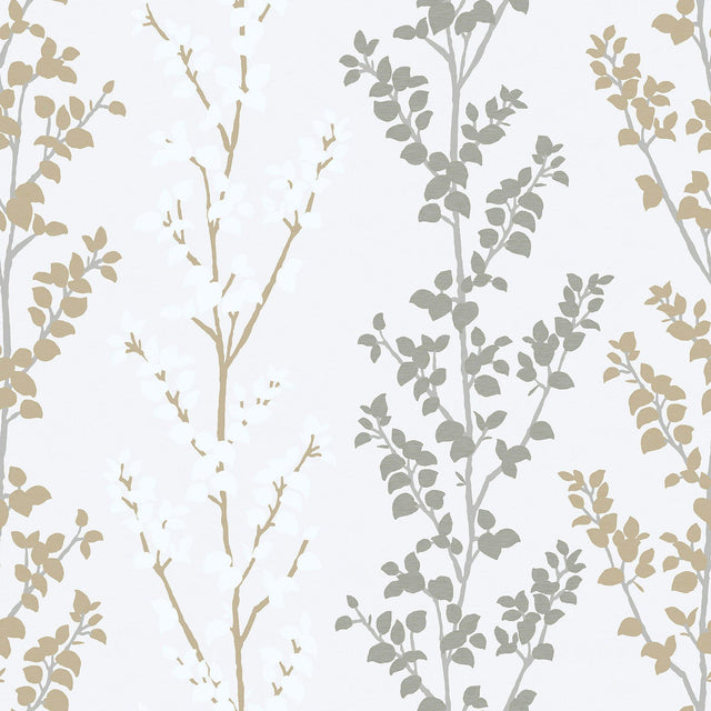 Galerie G56330 Nordic Elements Floral Silver Grey Wallpaper G56330 Silver Grey Wallpaper