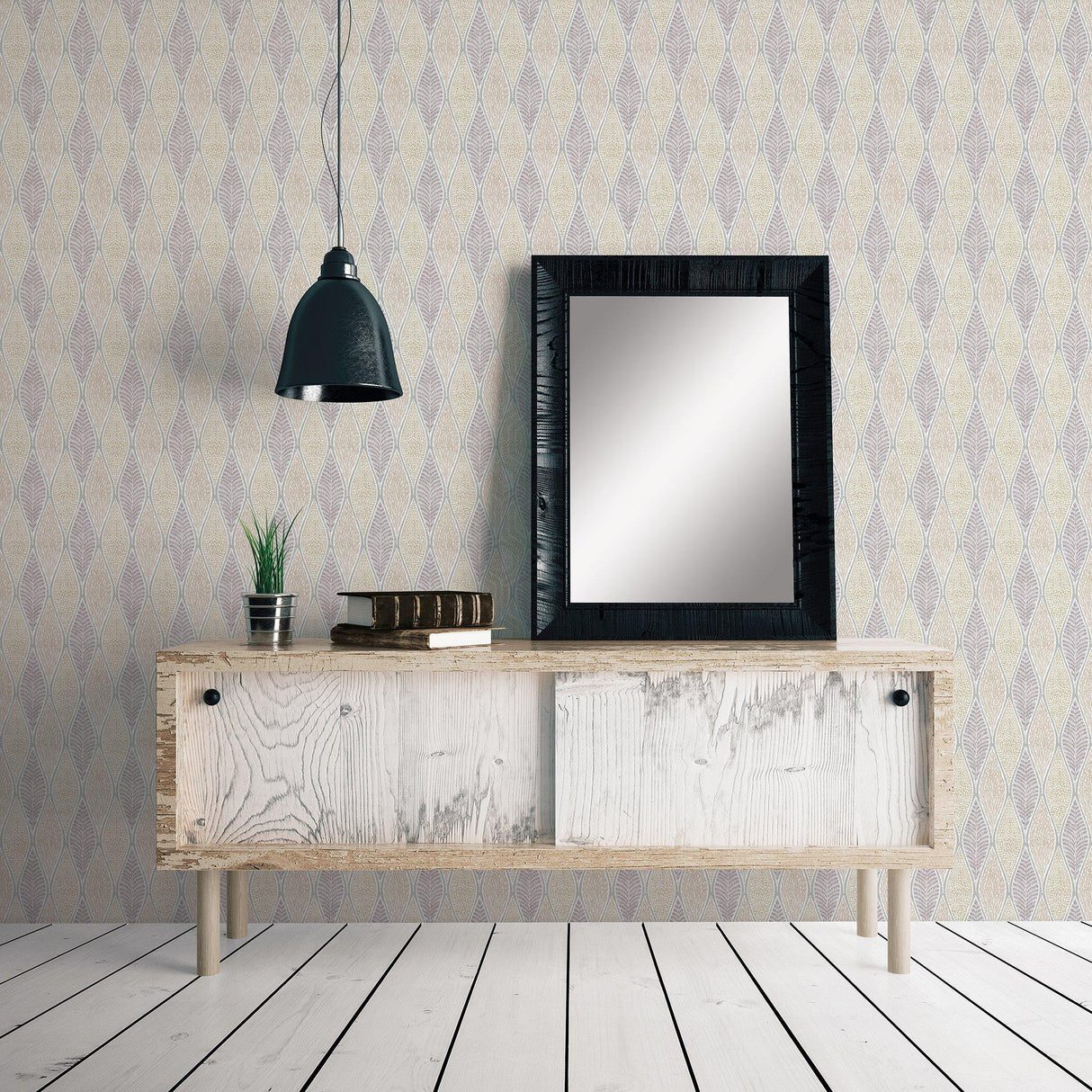 Galerie G56372 Nordic Elements Tree Leaf Silver Grey Wallpaper G56372 Silver Grey Wallpaper